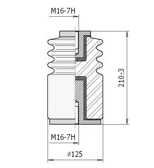 Рис.1.2. Схематическое изображение изолятора И8-125