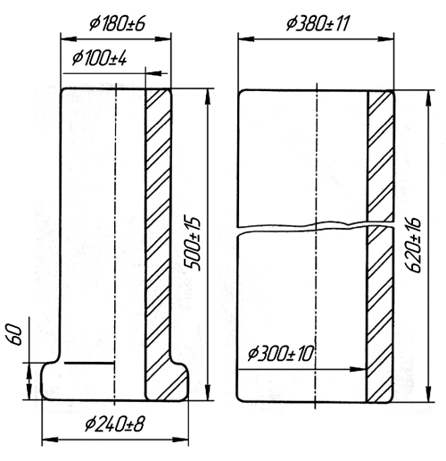 Рис.1. Схематическое изображение изоляторов 3242, 3243