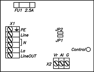 Рис.1. Схема подключения регулятора оборотов VCA-500